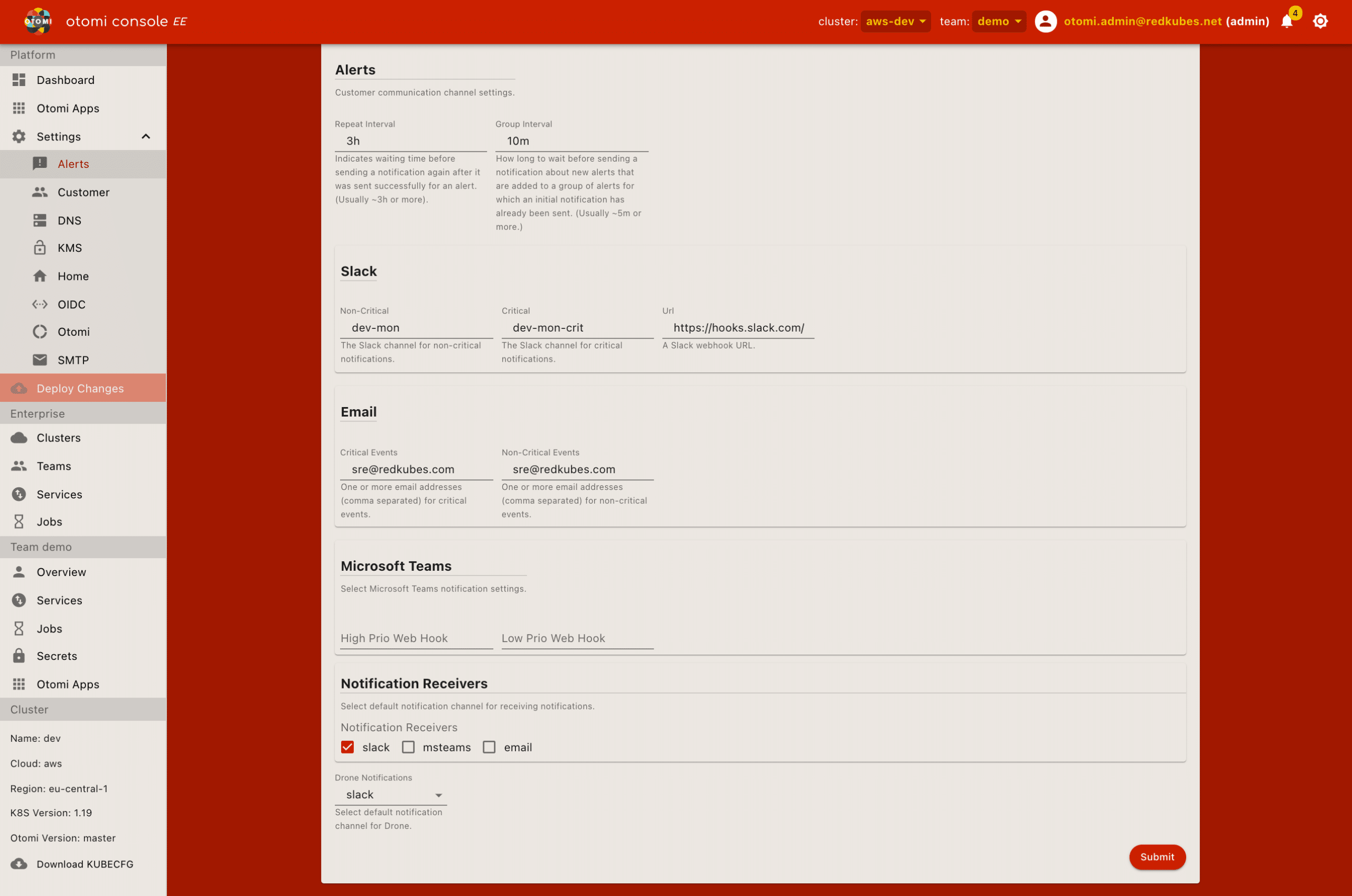 screenshot of Otomi Container Platform